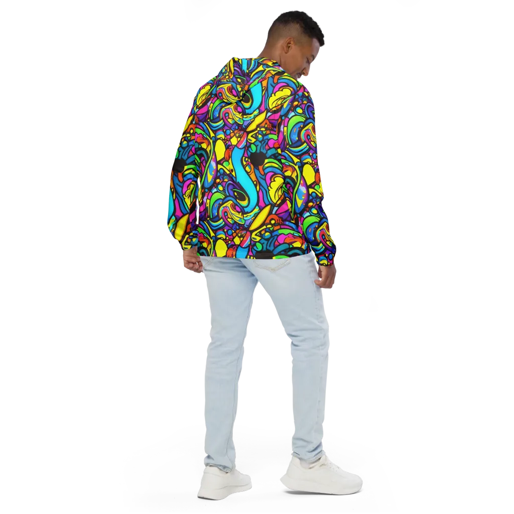 Kaleidoscopic Flow on Men's Windbreaker — Back