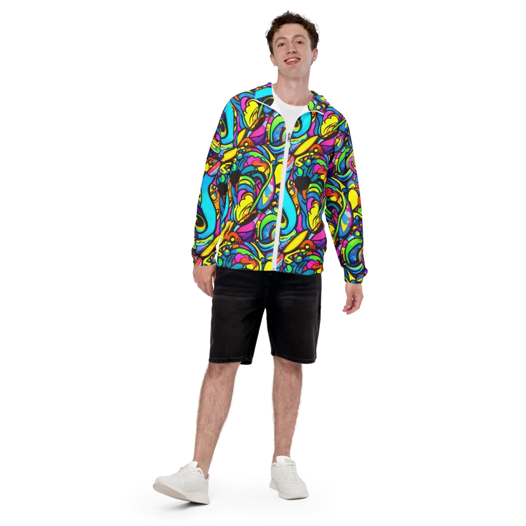 Kaleidoscopic Flow on Men's Windbreaker — Front