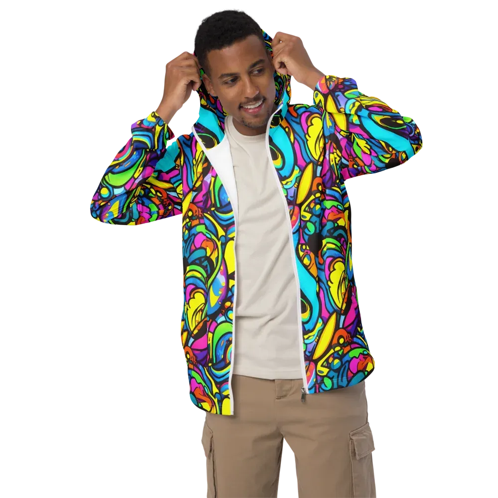 Kaleidoscopic Flow on Men's Windbreaker — Front