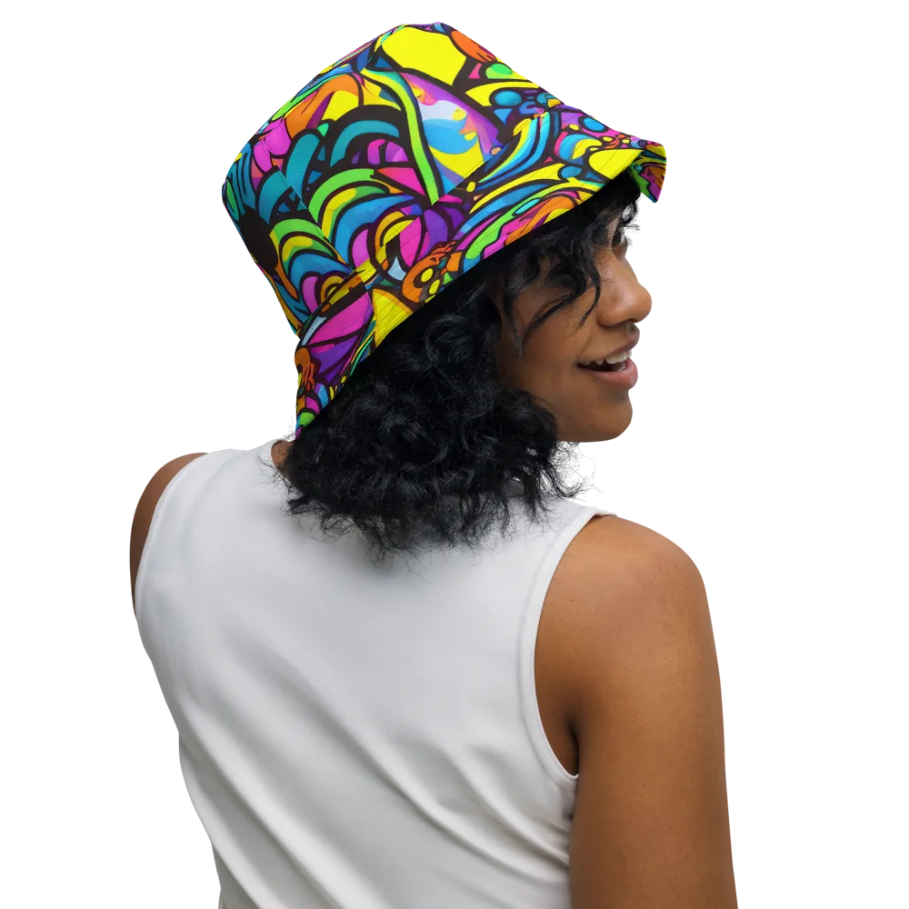 Kaleidoscopic Flow on Reversible Bucket Hat — Right Outside