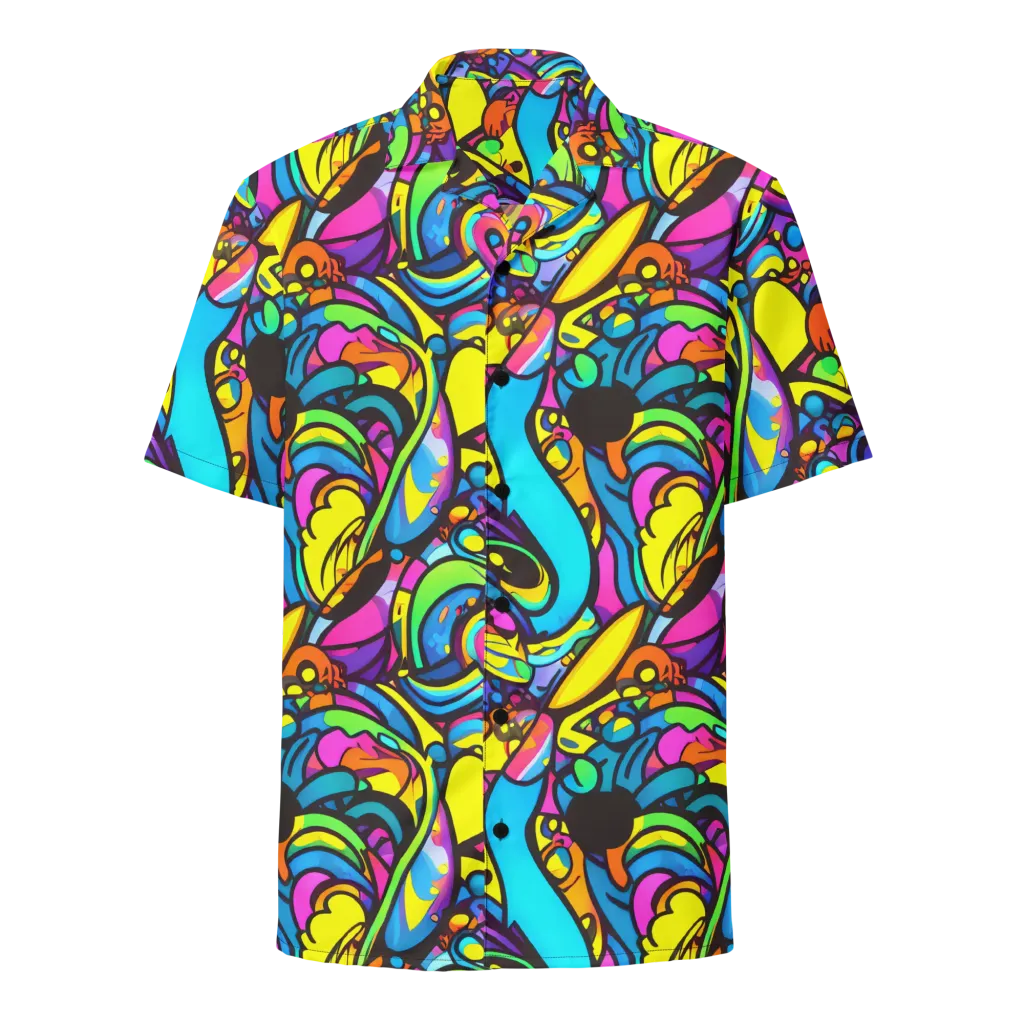 Kaleidoscopic Flow on Button Shirt — Front