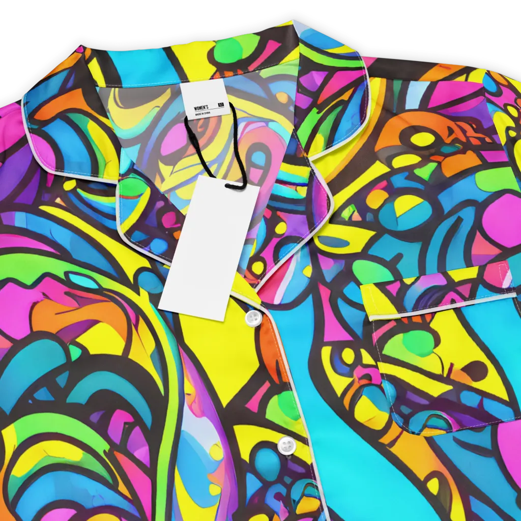 Kaleidoscopic Flow on Women's Short Sleeve Pajama Top — Product details