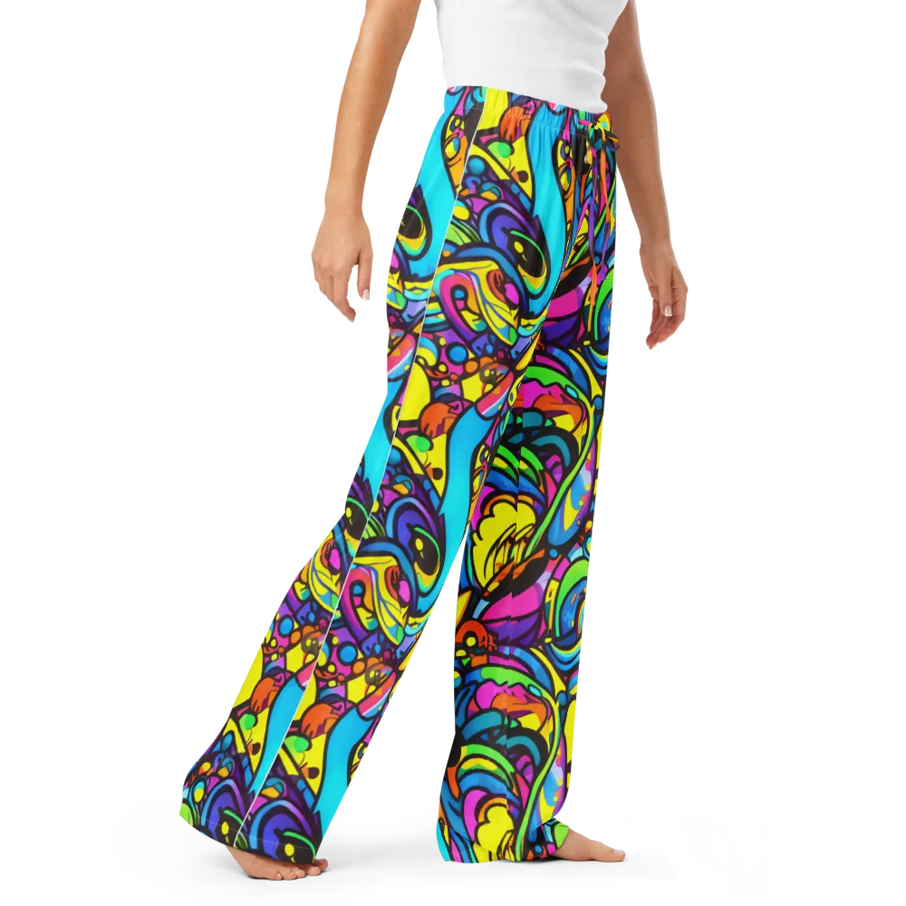 Kaleidoscopic Flow on Women's Pajama Pants — Right Front