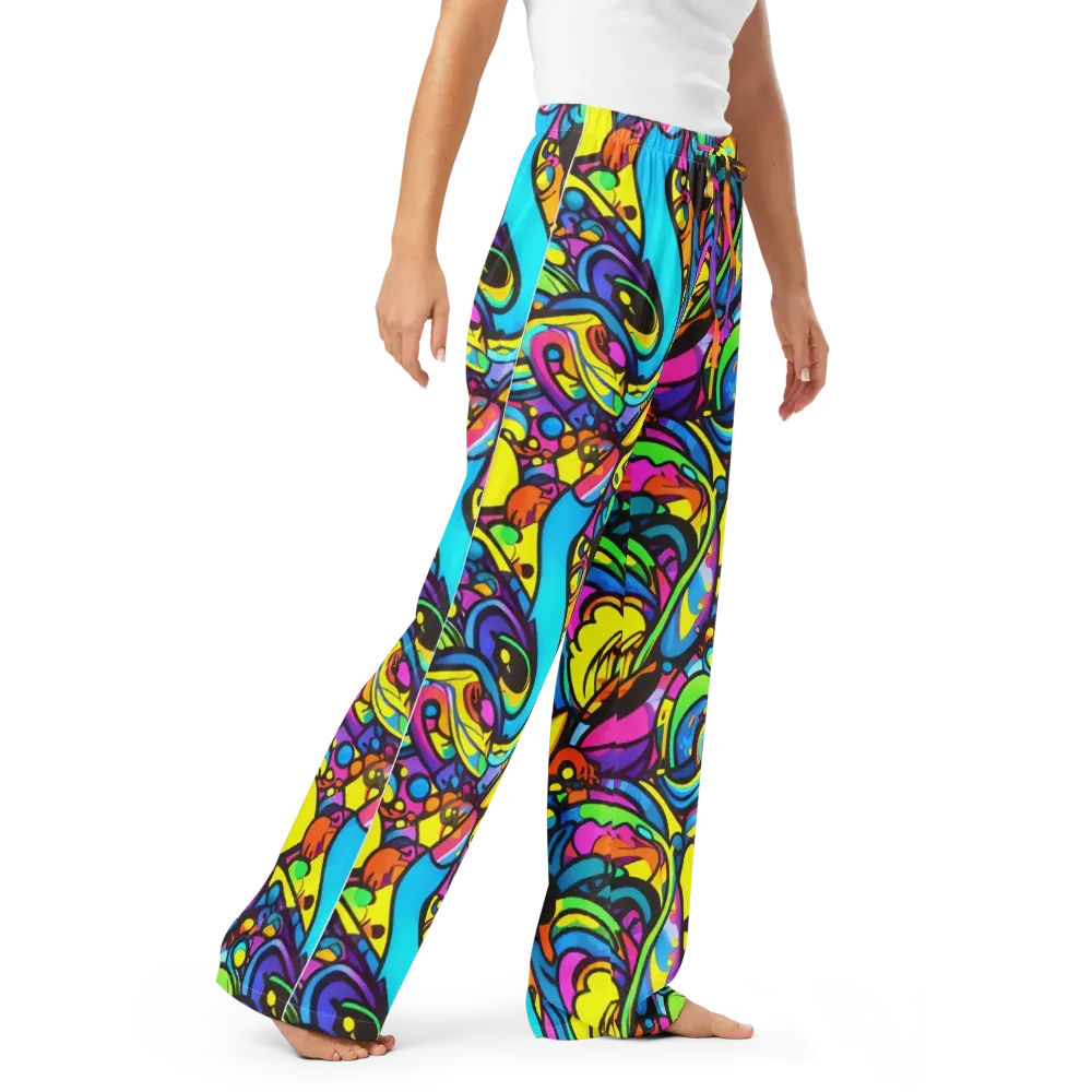 Kaleidoscopic Flow on Women's Pajama Pants — Right Front