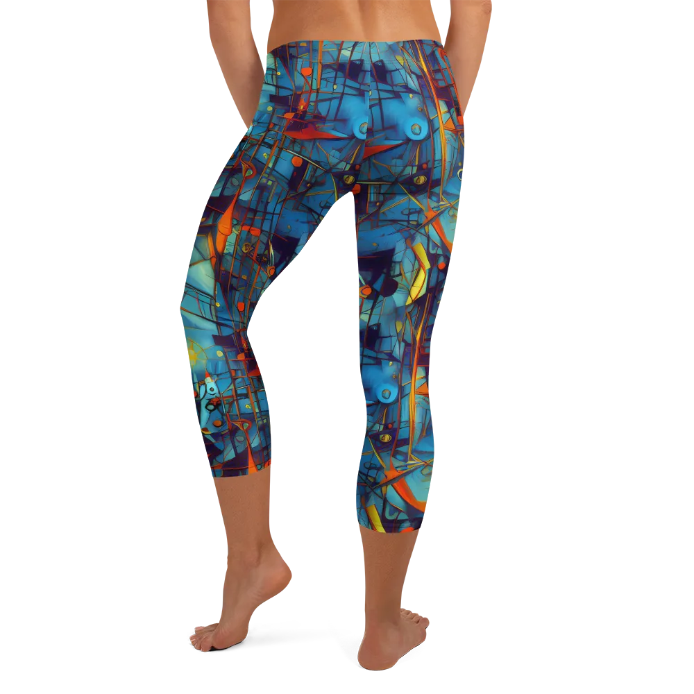Abstract Eddy on Capri Leggings — Back