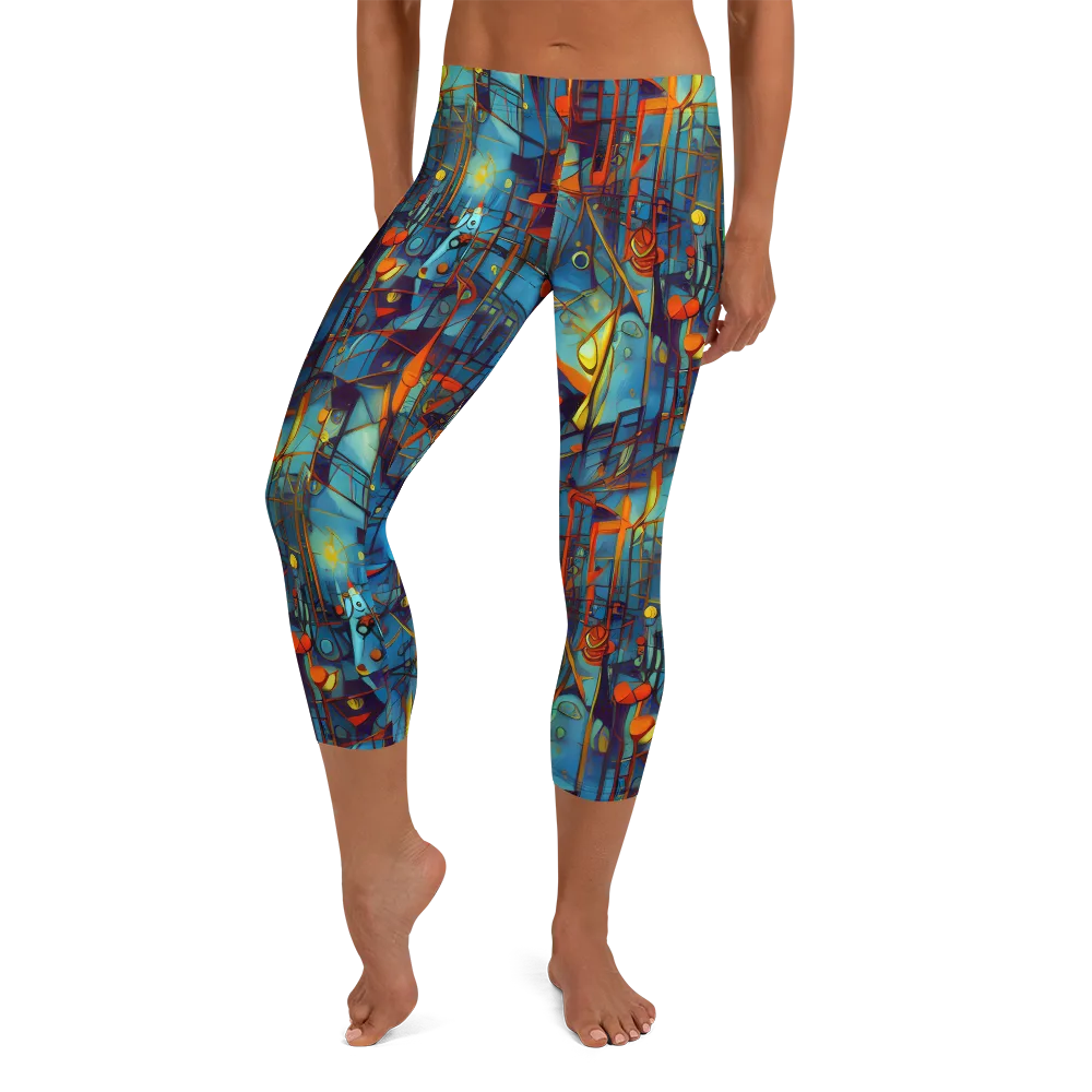Abstract Eddy on Capri Leggings — Front
