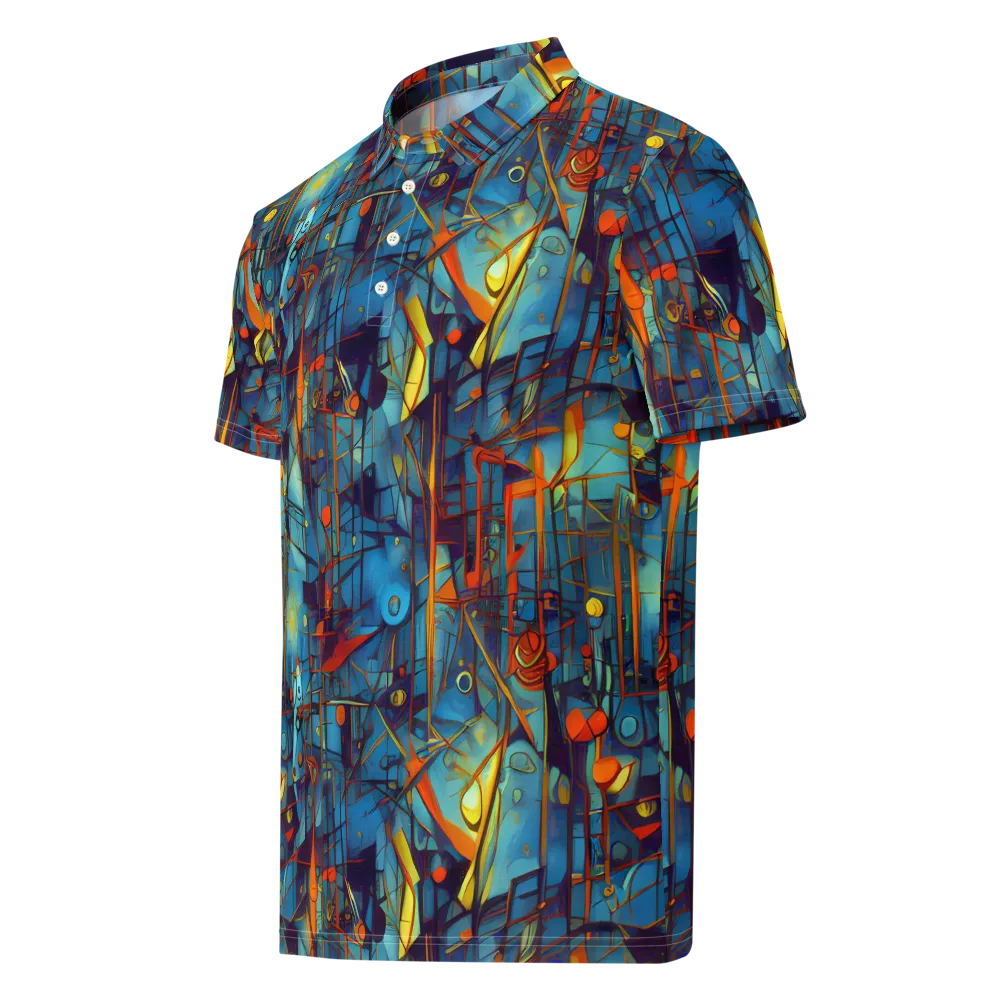 Abstract Eddy on Men's Slim Fit Polo Shirt — Left Front