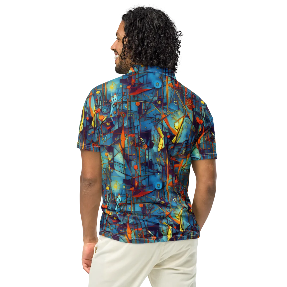 Abstract Eddy on Men's Slim Fit Polo Shirt — Back