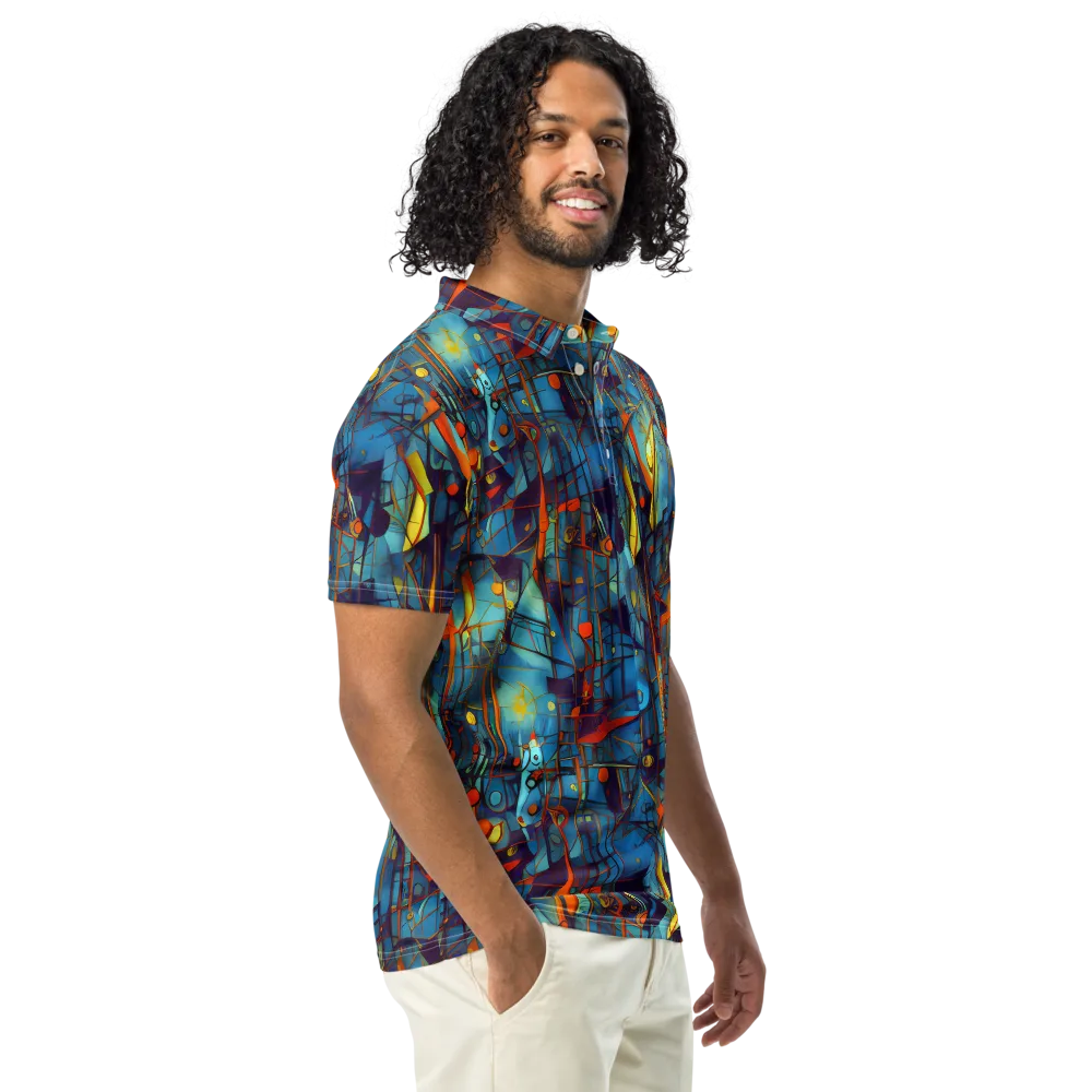 Abstract Eddy on Men's Slim Fit Polo Shirt — Right Front