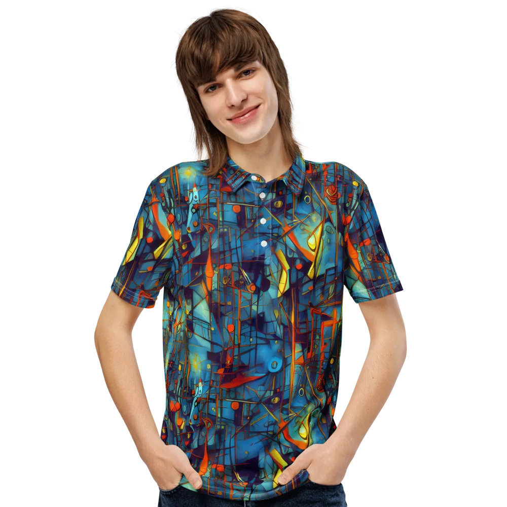 Abstract Eddy on Men's Slim Fit Polo Shirt — Front