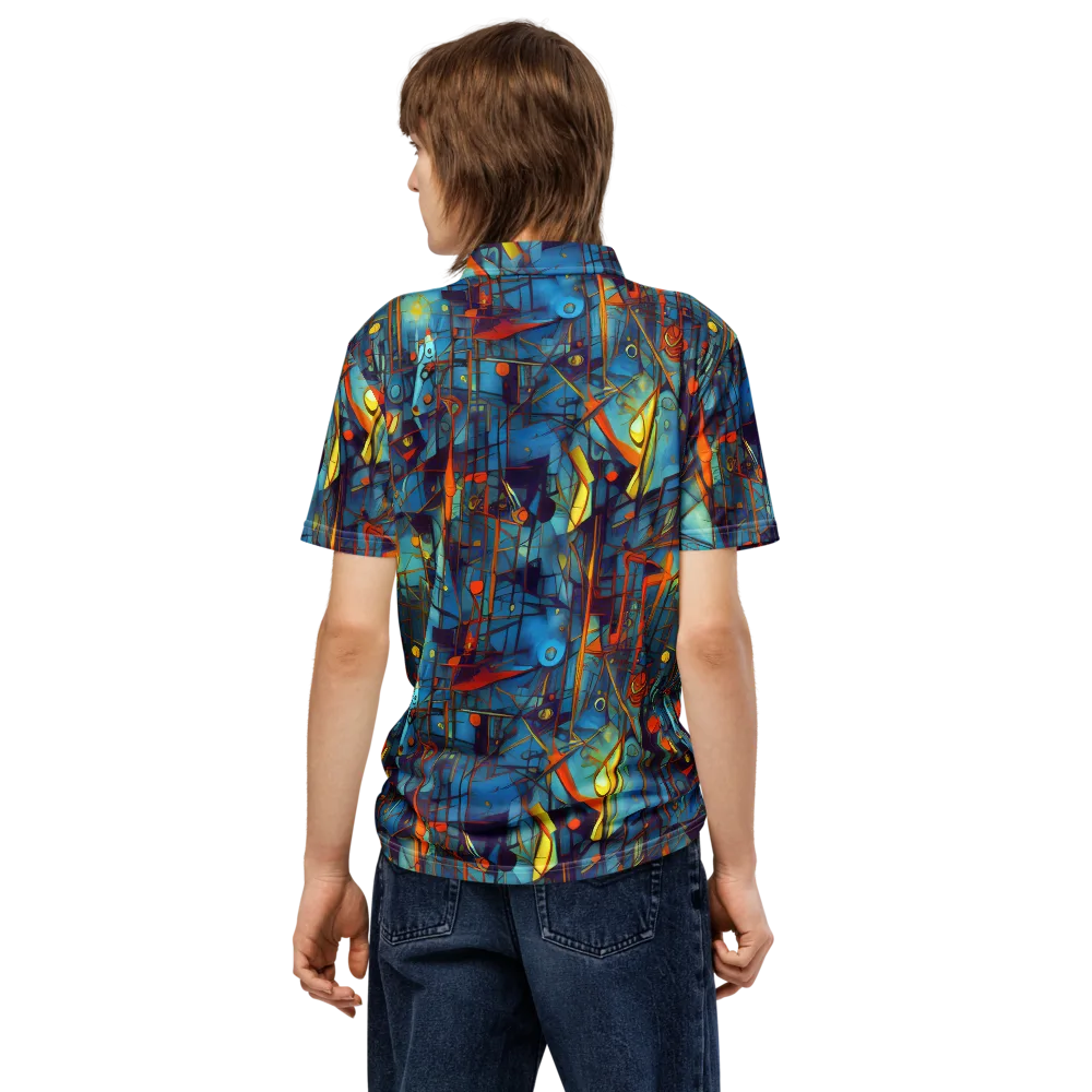Abstract Eddy on Men's Slim Fit Polo Shirt — Back