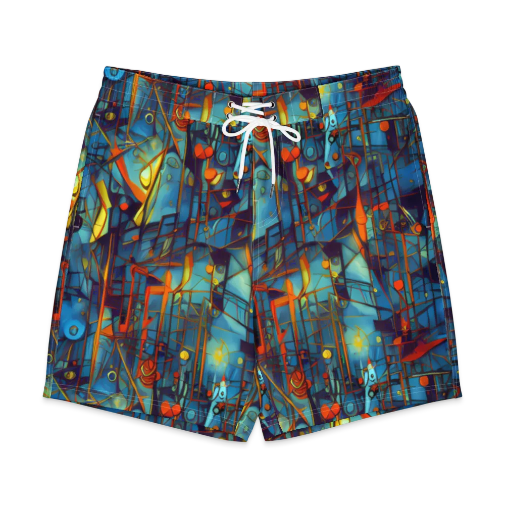 Abstract Eddy on Men's Board Shorts — Front
