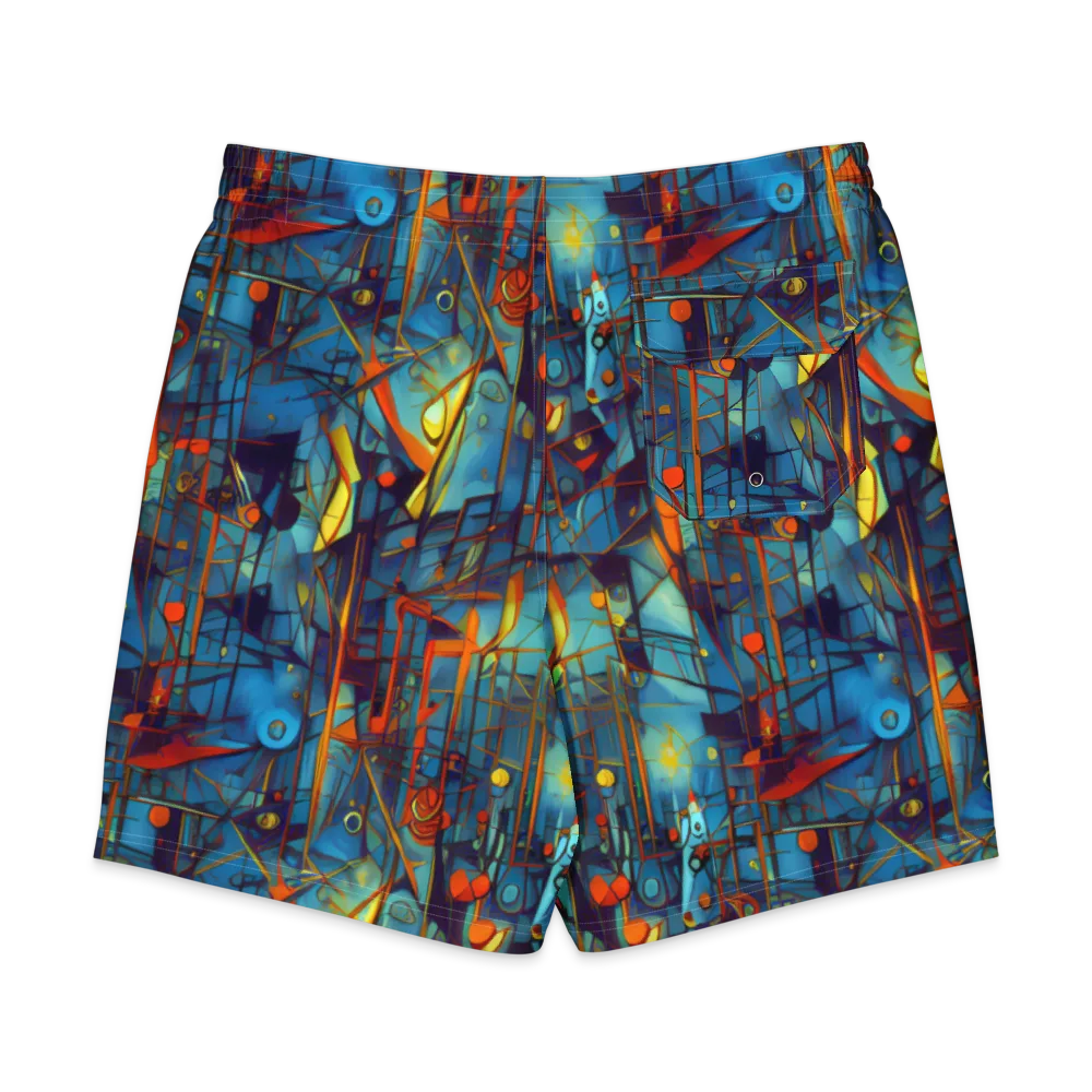 Abstract Eddy on Men's Board Shorts — Back