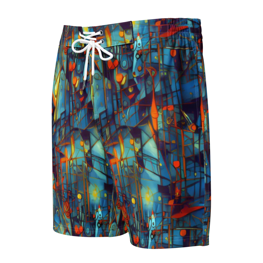 Abstract Eddy on Men's Board Shorts — Front