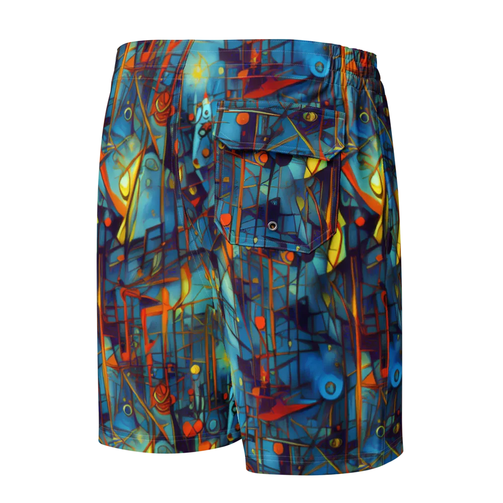 Abstract Eddy on Men's Board Shorts — Back
