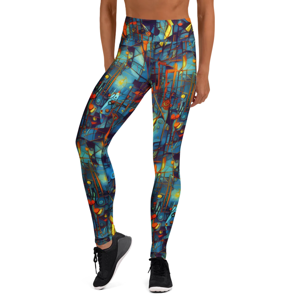 Abstract Eddy on Yoga Leggings — Front