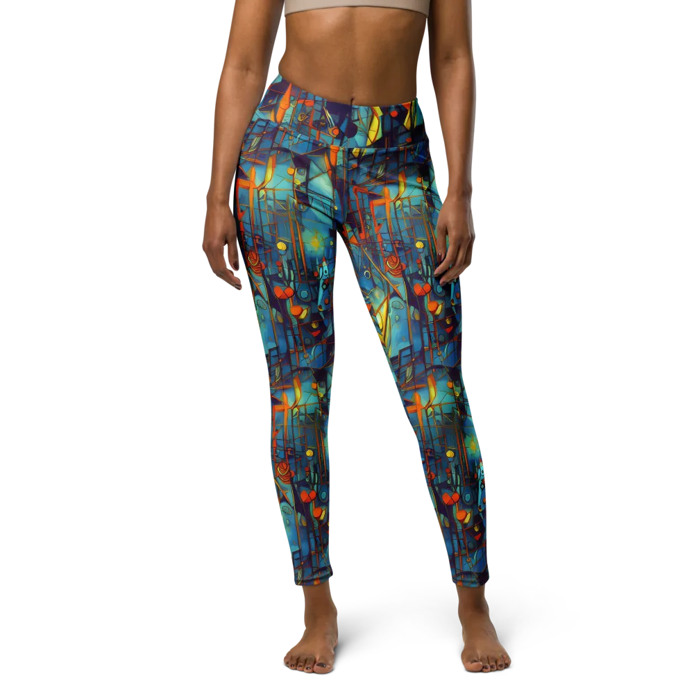 Abstract Eddy on Yoga Leggings — Front