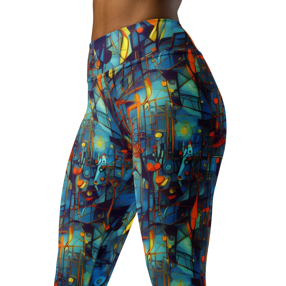 Abstract Eddy on Yoga Leggings — Left Front