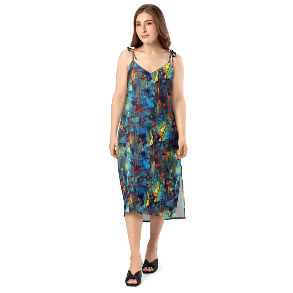 Abstract Eddy on Slip Dress — Front