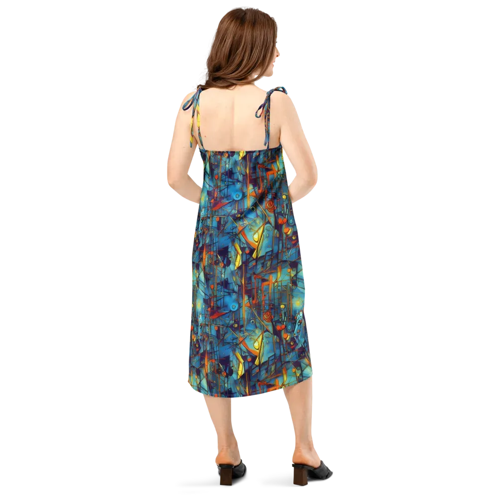 Abstract Eddy on Slip Dress — Back