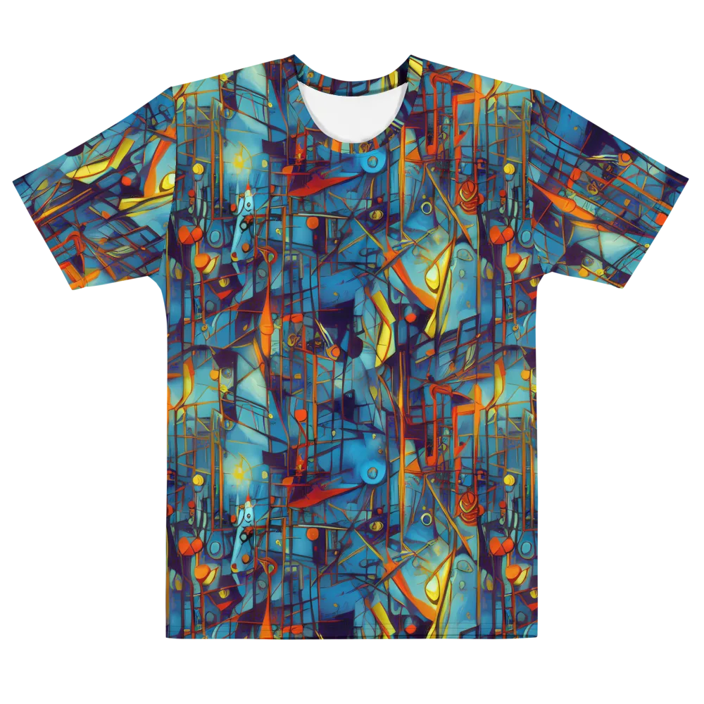 Abstract Eddy on Men's Cotton Crew Neck T-Shirt — Front