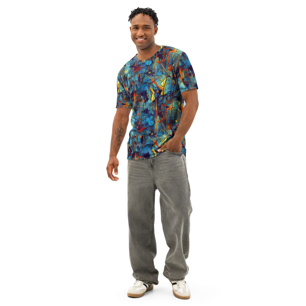 Abstract Eddy on Men's Cotton Crew Neck T-Shirt — Front