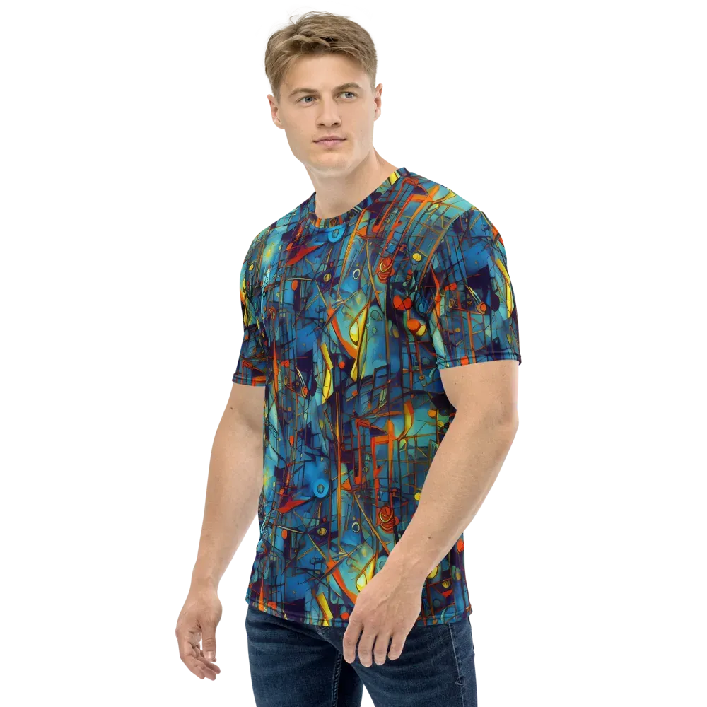 Abstract Eddy on Men's Crew Neck T-Shirt — Left