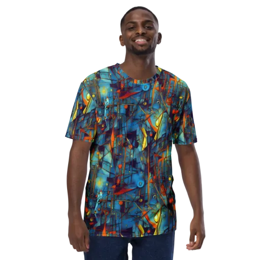 Abstract Eddy on a Men's Crew Neck T-Shirt