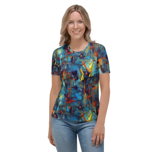 Abstract Eddy on a Women's Crew Neck T-Shirt