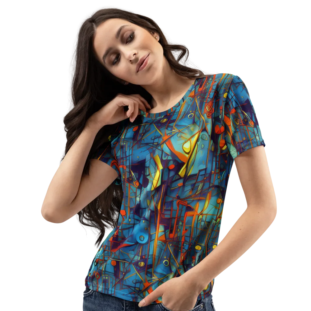 Abstract Eddy on Women's Crew Neck T-Shirt — Left Front