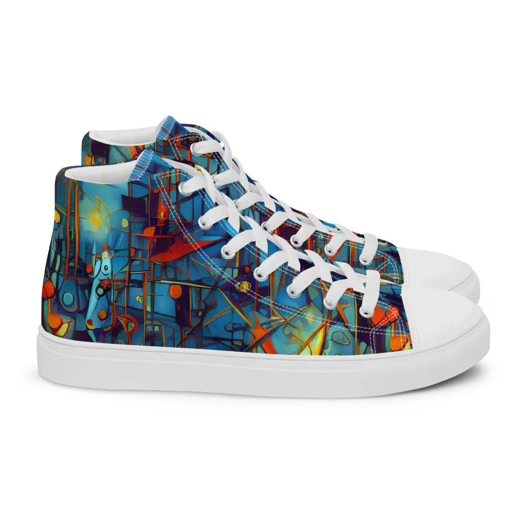 Abstract Eddy on Women's High Top Canvas Shoes — Right