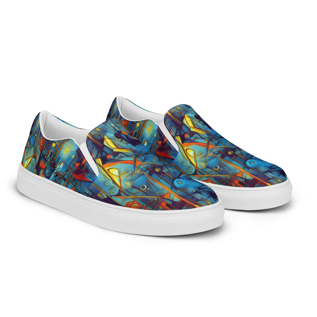 Abstract Eddy on Men's Slip-On Canvas Shoes — Right Front