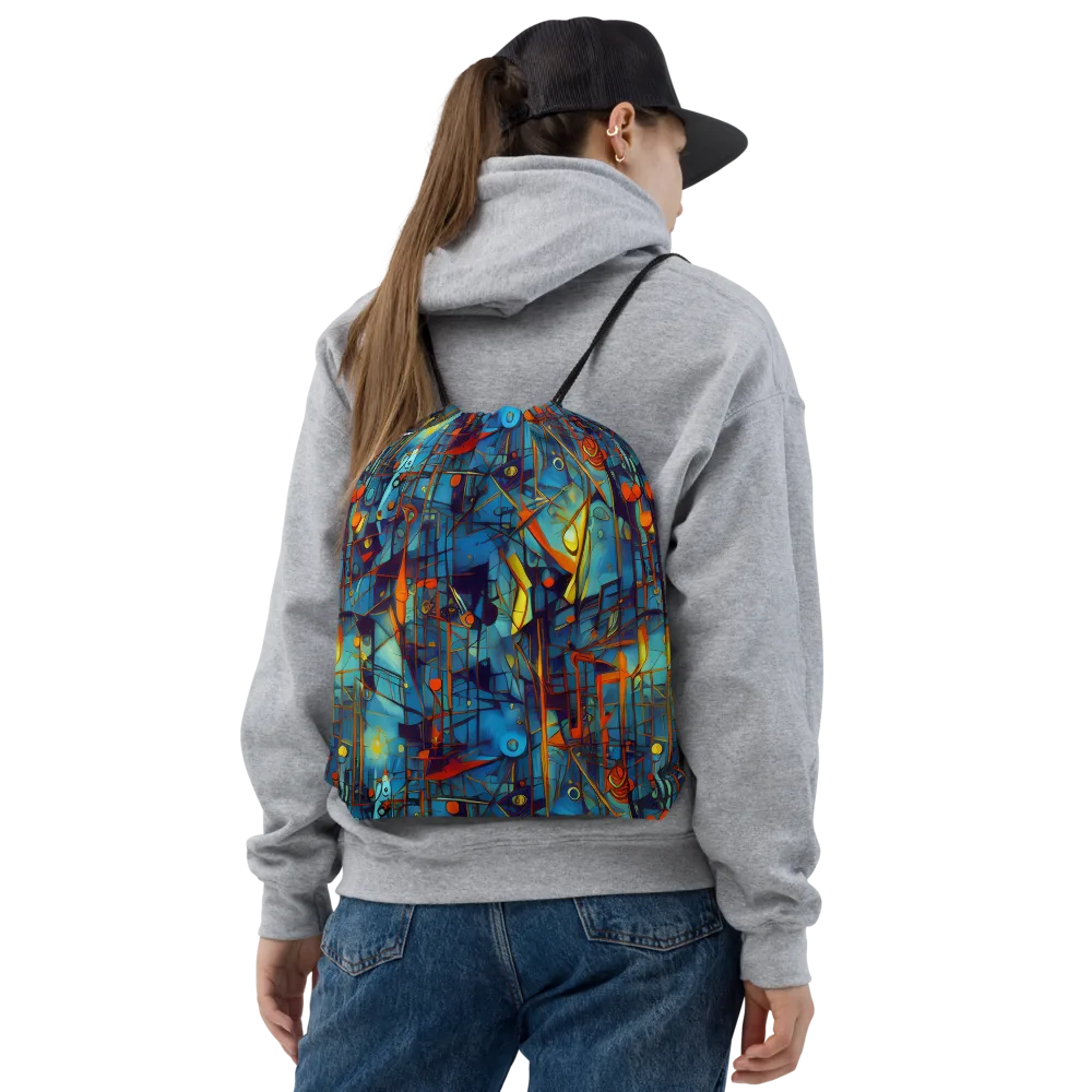 Abstract Eddy on Drawstring Bag — Front