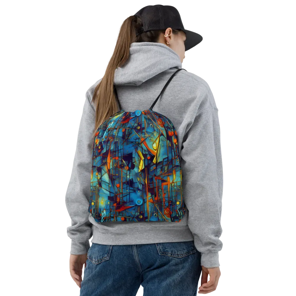 Abstract Eddy on Drawstring Bag — Front