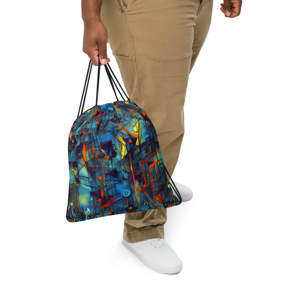 Abstract Eddy on Drawstring Bag — Front