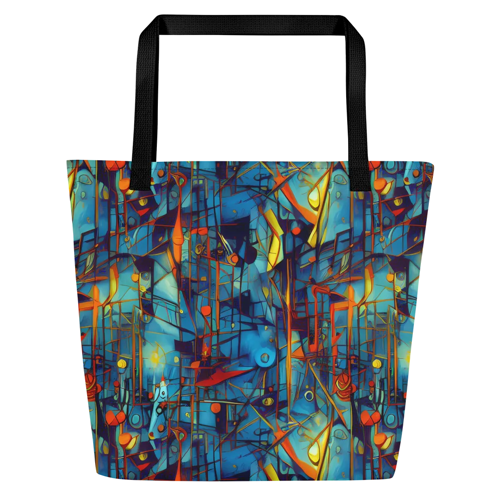 Abstract Eddy on Large Tote Bag W/ Pocket — Front
