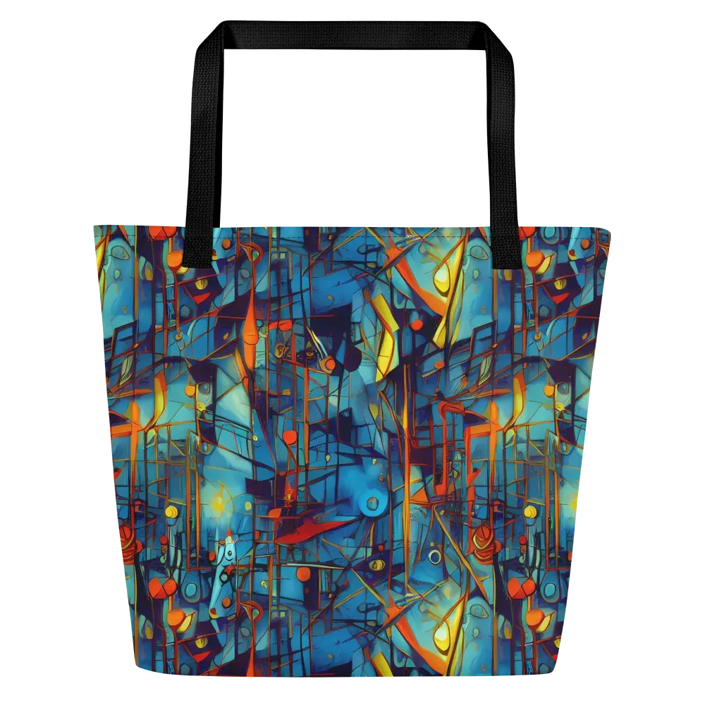 Abstract Eddy on Large Tote Bag W/ Pocket — Front
