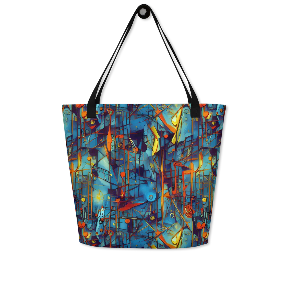 Abstract Eddy on Large Tote Bag W/ Pocket — Front