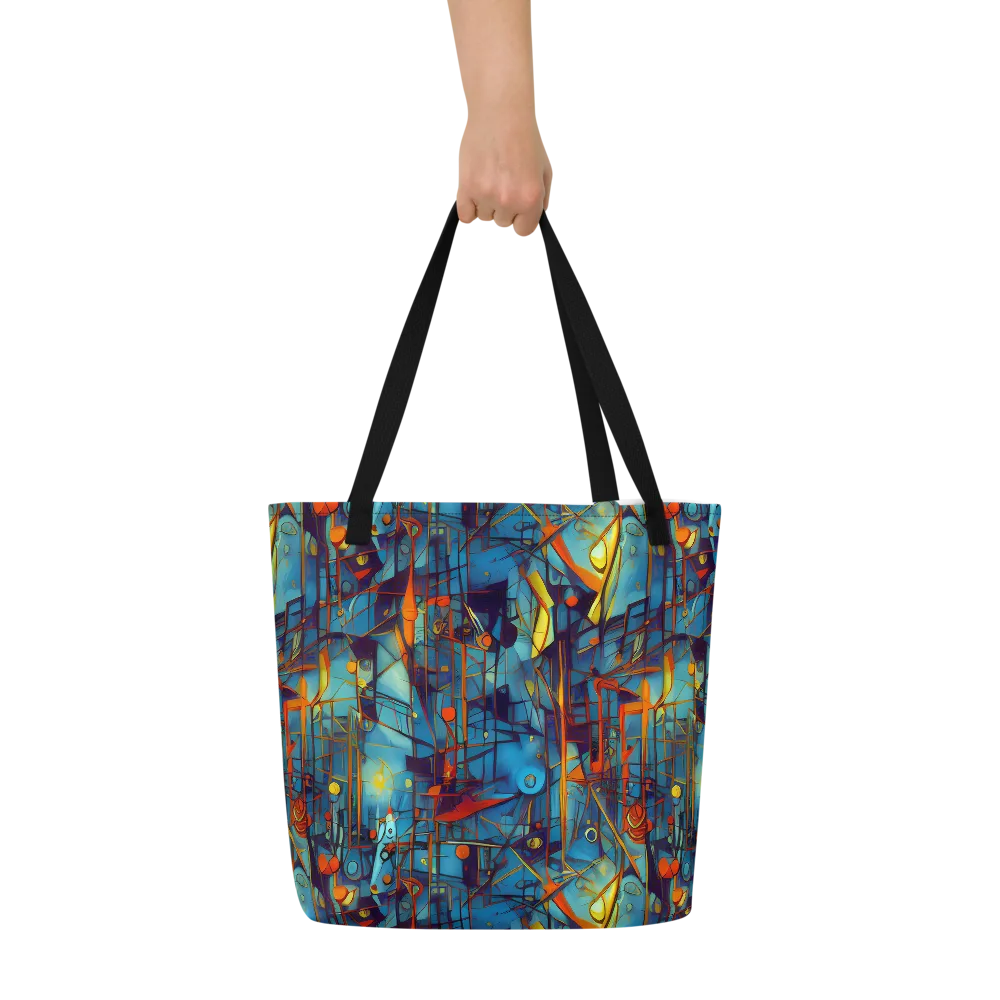 Abstract Eddy on Large Tote Bag W/ Pocket — Front