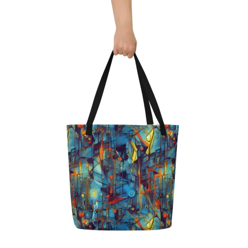 Abstract Eddy on a Large Tote Bag W/ Pocket