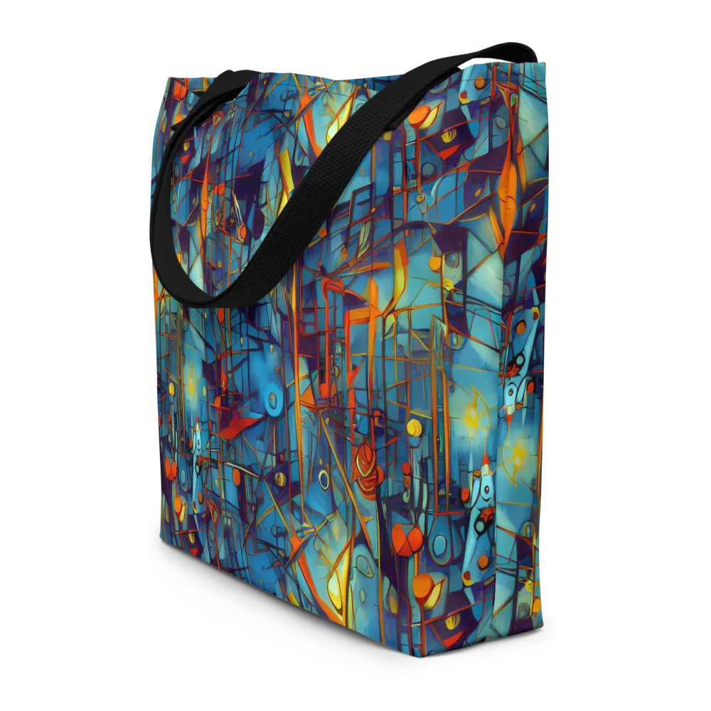 Abstract Eddy on Large Tote Bag W/ Pocket — Front