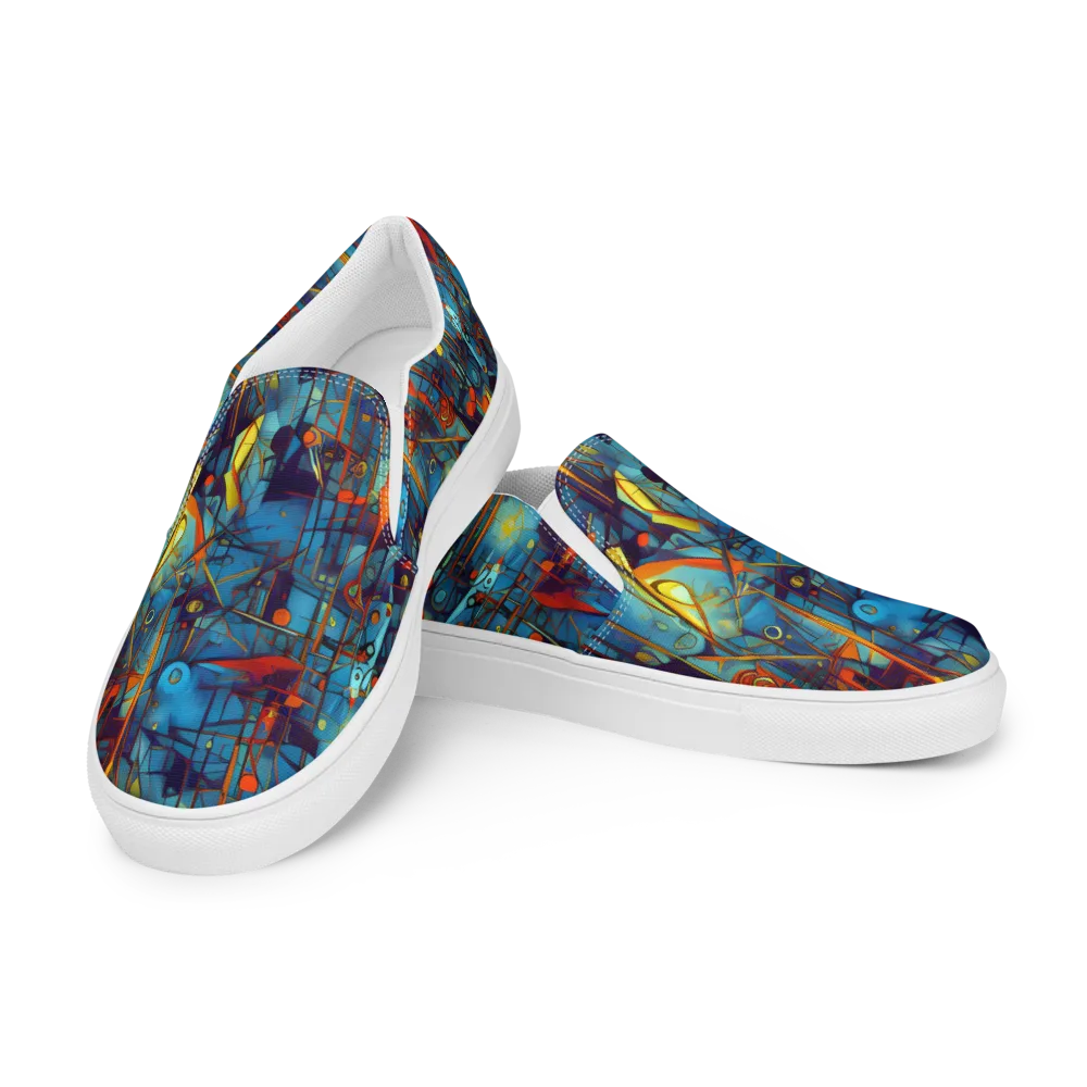 Abstract Eddy on Women's Slip-On Canvas Shoes — Left Front