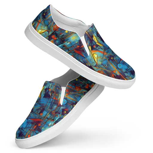 Abstract Eddy on a Women's Slip-On Canvas Shoes