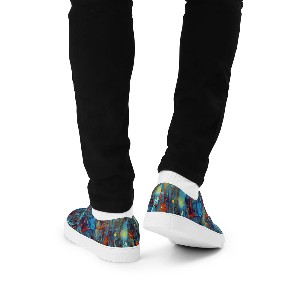 Abstract Eddy on Men's Lace-Up Canvas Shoes — Back