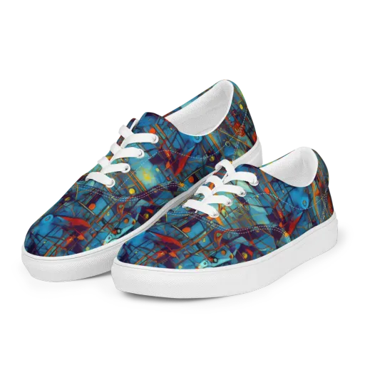 Abstract Eddy on a Men's Lace-Up Canvas Shoes