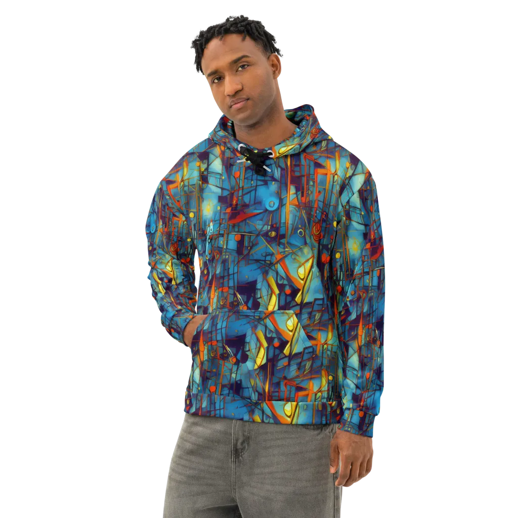 Abstract Eddy on Cotton Hoodie — Left Front