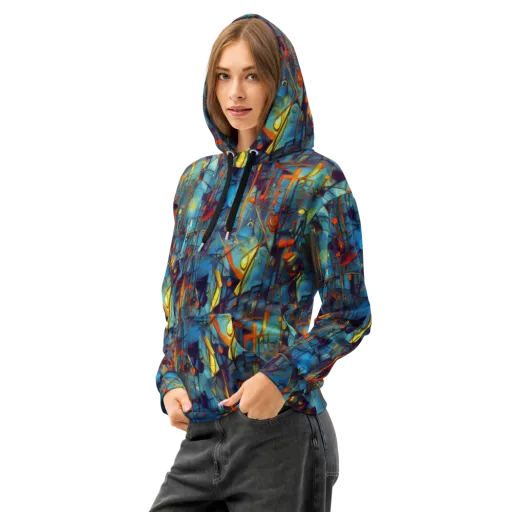Abstract Eddy on a Cotton Hoodie