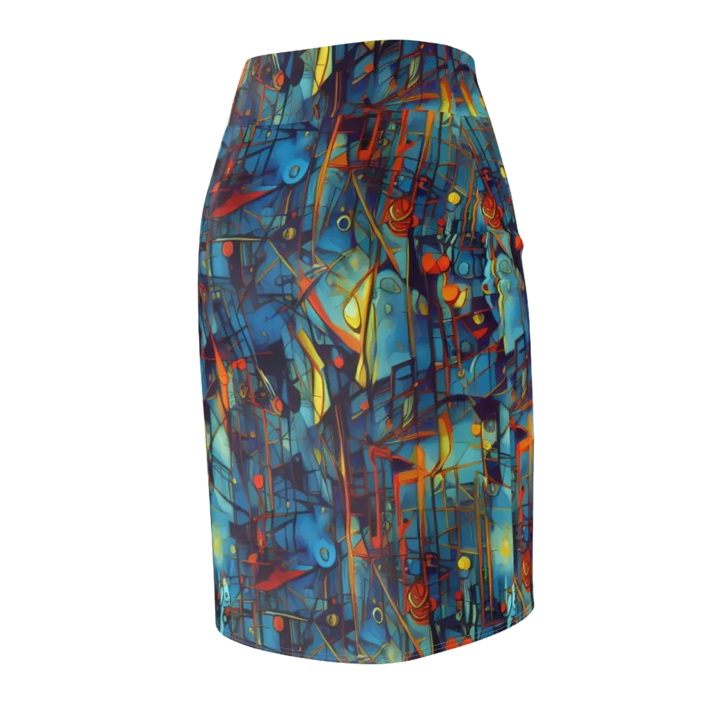 Abstract Eddy on Pencil Skirt — Back Side