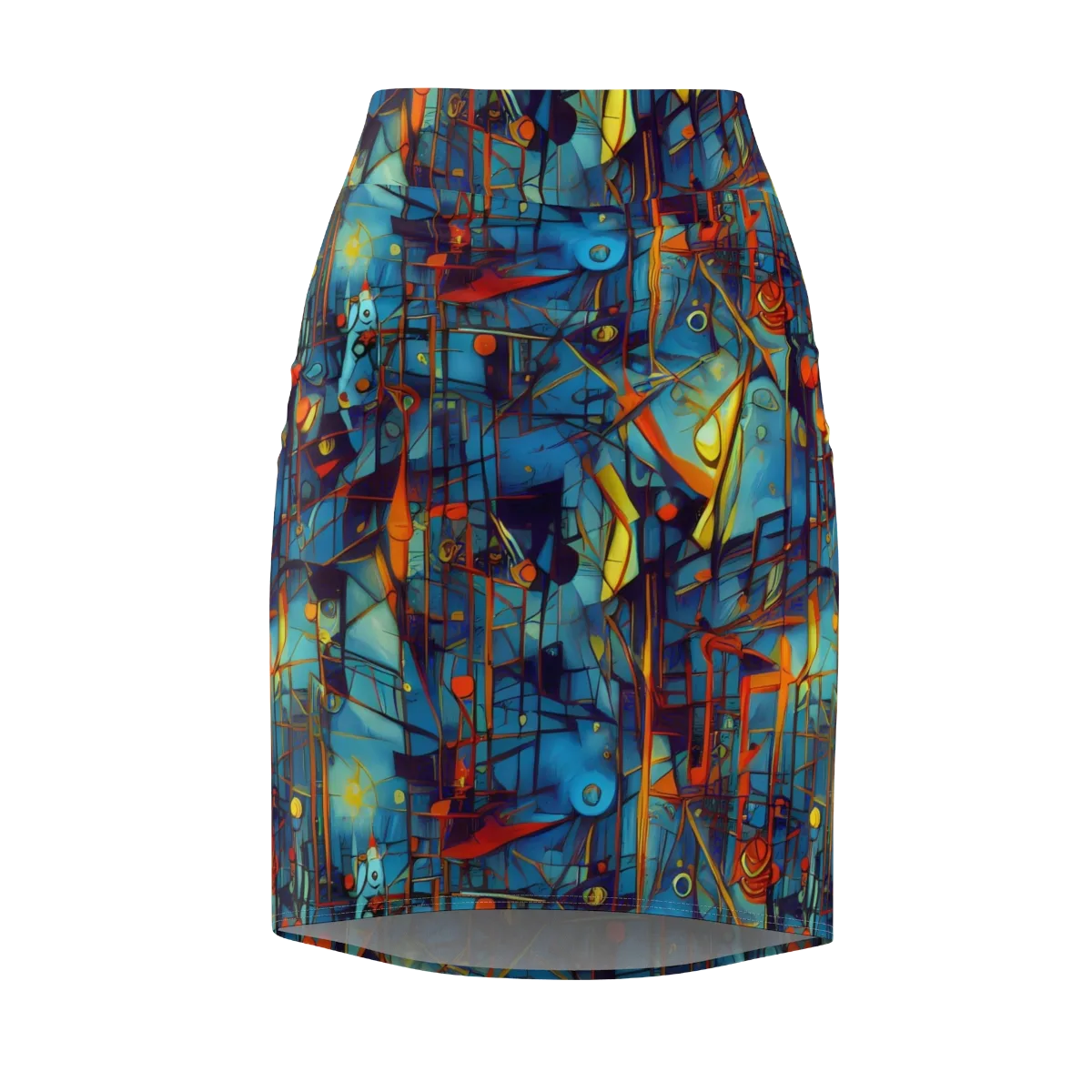 Abstract Eddy on Pencil Skirt — Front