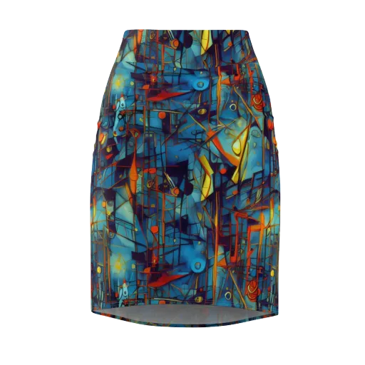 Abstract Eddy on a Pencil Skirt